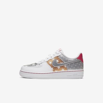 Nike Force 1 Low - Fiatalabb Gyerek Utcai Cipő - Fehér/Metal Arany/Piros/Metal Titán